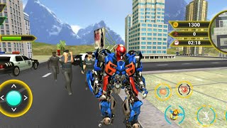 trò chơi Ô tô bay siêu RoBot biến hình *  Flying car robot shooting games simulation 2020 * gameplay screenshot 2