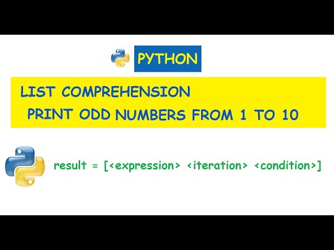 Python : Program to print odd numbers form 1 to 10 using list comprehension