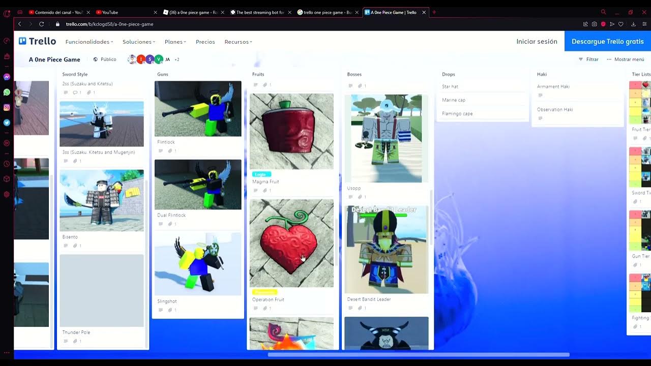 ONE PIECE GAM INFO Actualizacion + Trello 