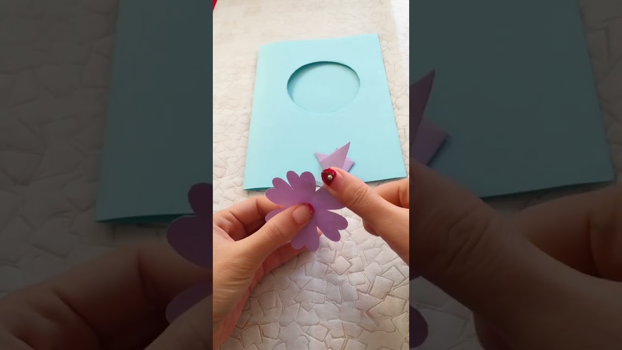 DIY Layered 3D Paper Flower Card! Easy Cutout Window Design 🌸