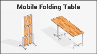 Mobile Folding Table Design (Fold and Roll anywhere)
