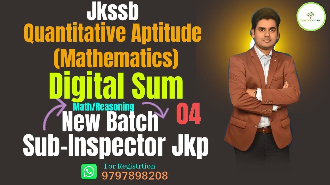 Insector Math JKP - Sub Inspector: Mathematics | 04 | Digital Sum | Si-Jkp | Si-JKP ...