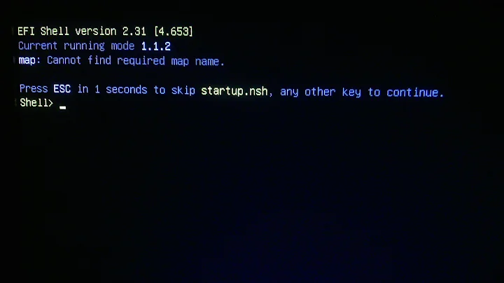 EFI Shell Version 2.31 - Cannot find required map name [FIX!!]
