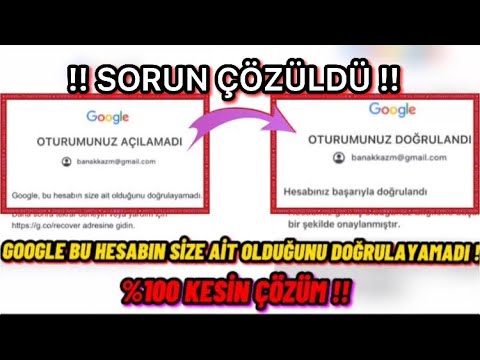 Telefon Kayıtlı Olmayan Gmail Hesabı Kurtarma - Google Bu hesabın Size Ait Olduğunu Doğrulayamadı !