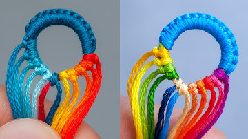Teardrop Loop While All Strings Are Different Colors - Step by Step Tutorial II Friendship Bracelets