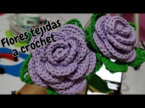 flor tejida a crochet fácil y rápido