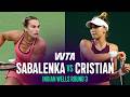 Aryna Sabalenka Vs Jaqueline Cristian 2026 Indian Wells Round 3 WTA Match Highlights