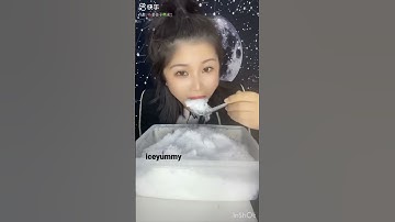 Asmr Eating White Ice Only Bites Soft Crunchy Spoonfull #freezerfrost #iceasmr #softice