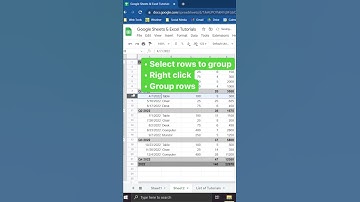 Create groups in excel & google sheets