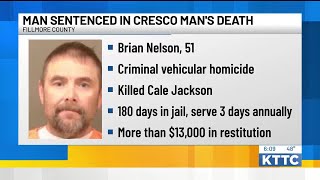 Harmony man sentenced for vehicular homicide in Cresco man’s death