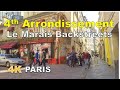 Walking in Le Marais backstreets, Spring 2021, Paris France [UHD]