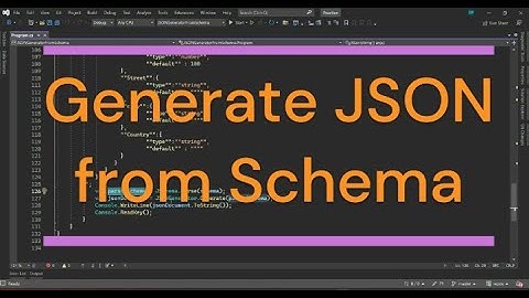 C# - Try this easy to use JSON Schema to JSON | Step by Step Guide