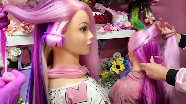 ASMR Hair Styling, Brushing, Hair Decorating, Gum Chewing, No Talking | Hair Play & Gloves