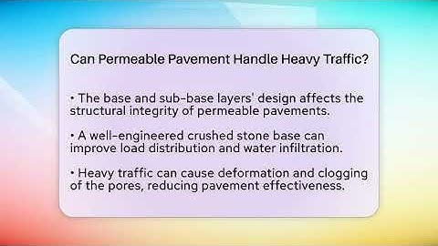 Can Permeable Pavement Handle Heavy Traffic? - Civil Engineering Explained