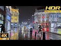 London night walk in Heavy rain |Central London| ASMR rain sounds| Unseen heavy rain London [4K HDR]