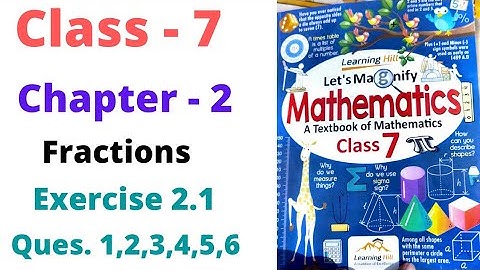 Class 7 Maths | Chapter - 2 Fractions  | Exercise 2.1  Q- 1 to 6  | Lets magnify