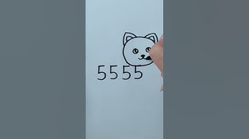 Teach you how to draw a kitten using four 5s #simpledrawing #childrensimpledrawing#parenting