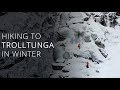 Climbing the Via Ferrata to Trolltunga in Winter