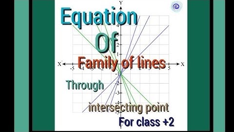 Family of straight lines through the intersection point of two lines//For class XI