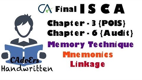 #32 ISCA CA FINAL | CH-3 & CH-6 | Managerial & Application control | Memory Technique | Mnemonics