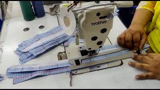 Make button placket, Box placket, cuff, collar & Attach band with collar (Shirt Process)