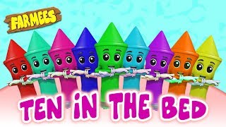 ten in the bed crayons nursery rhymes farmees kids cartoon songs videos for babies