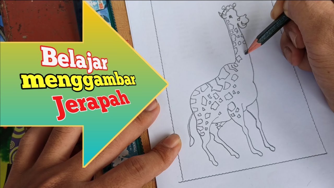  belajarmenggambar hewanlucu jerapah CARA MENGGAMBAR  