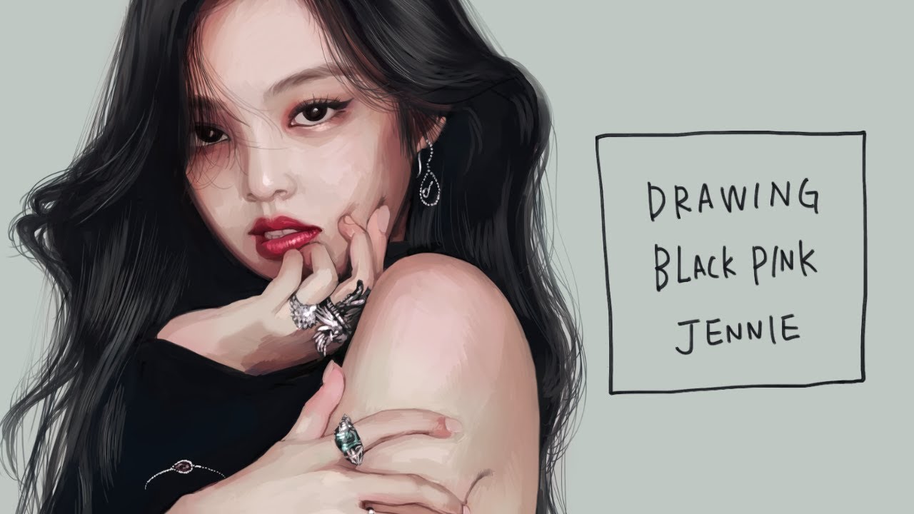 Black Pinkジェニちゃん描いてみた Blackpink Jennie Speeddrawing Youtube