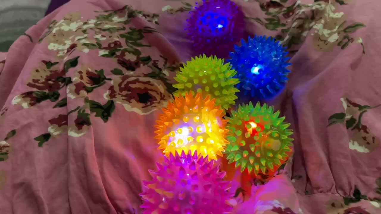 Bouncy Light Up Ball for Kids   LED Flashing Spiky Sensory Stress Balls, Fun and light up