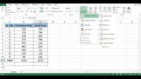 Cells shows Green in profit and Red in Loss in Excel | Conditional Formatting in Excel