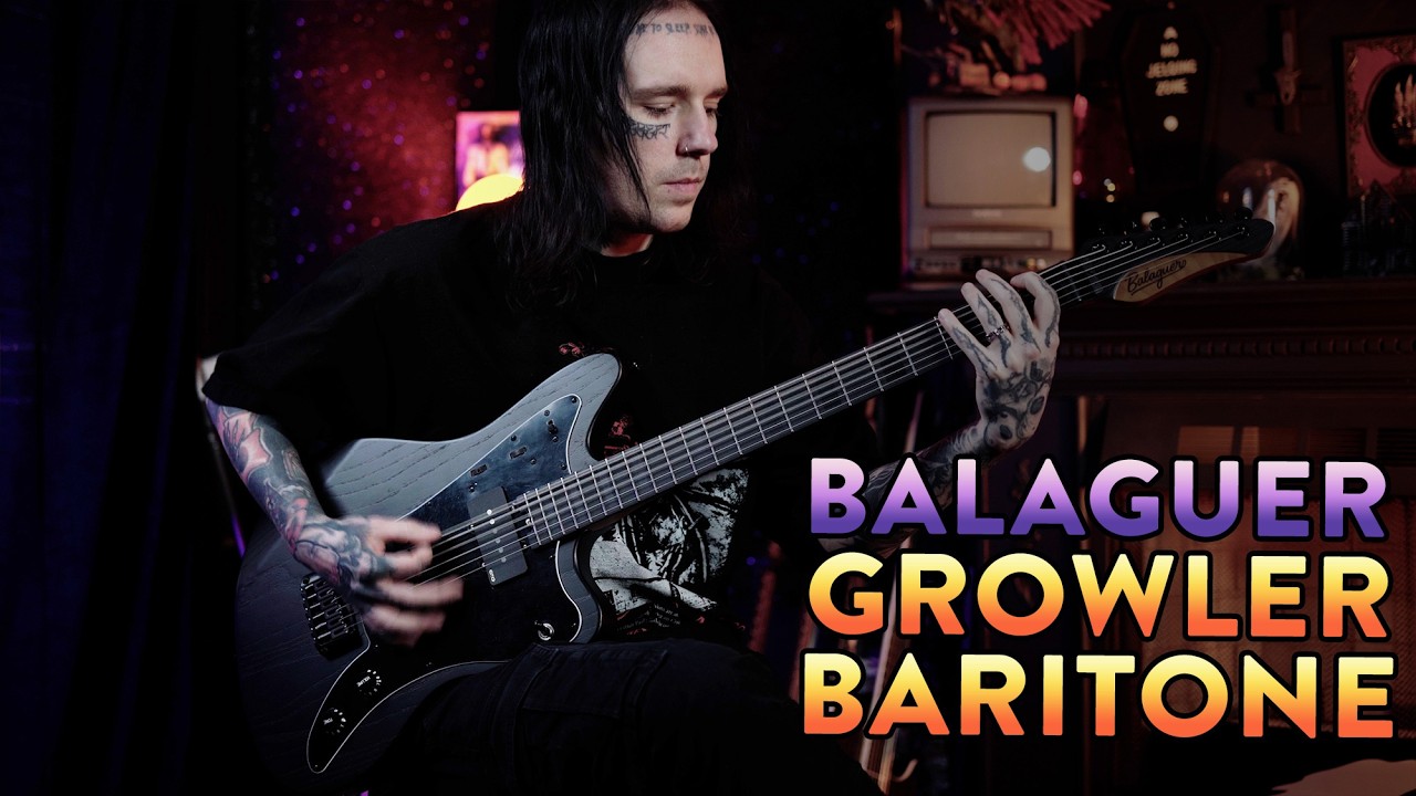 Баритон BALAGUER GROWLER, 30 дюймов! Демонстрация в тональности Drop D с двойным строем!