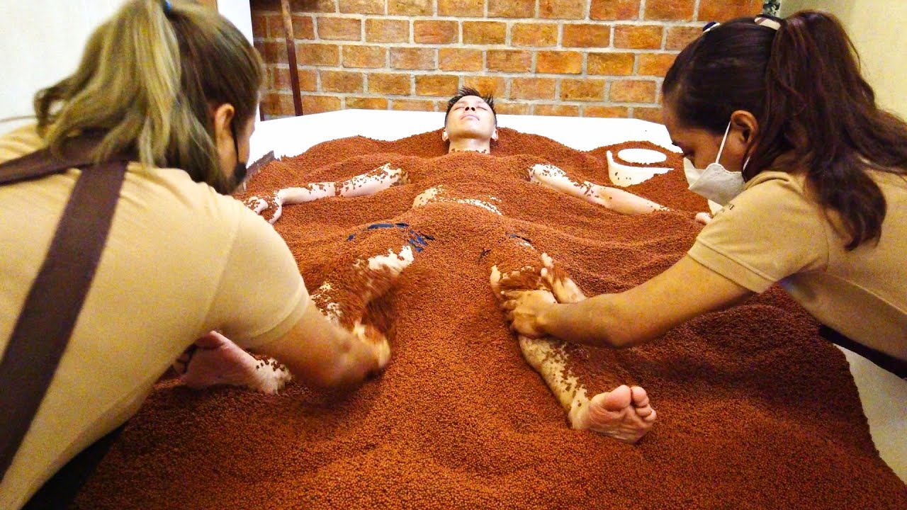 ASMR | Hot Japanese VOLCANIC SAND BATH Massage Therapy Treatment