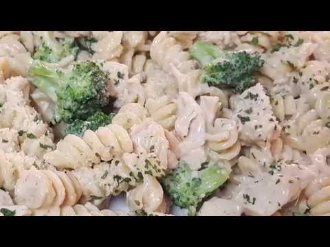 ROTINI ALFREDO WITH CHICKEN AND BROCCOLI