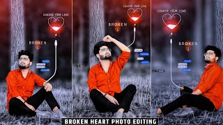 Broken heart photo editing 💔 | Broken heart photo editing picsart | Sad photo editing kaise kare screenshot 3