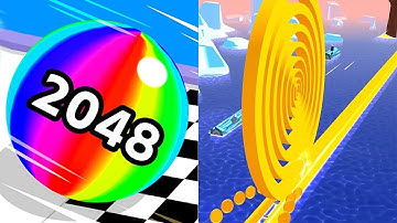 Ball run 2048 VS Spiral Roll  - All Level SpeedRun Gameplay Android,iOS  -  Best Games