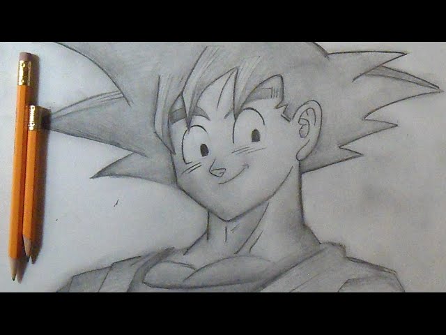 Desenho do Goku Dagron Ball Sombreado, Desenho do Goku a Lápis