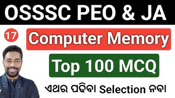 Computer Memory || Top 100 MCQ || OSSSC PEO & JA || Computer Class || By Sunil Sir