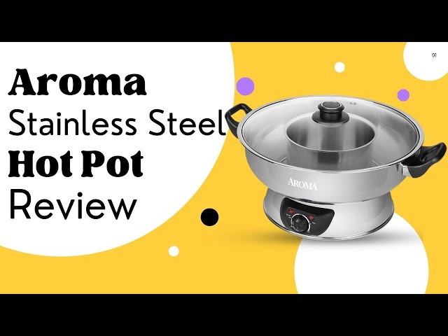 Electric Hot Pot Shabu Shabu - 5Qt. Stainless Steel by Aroma