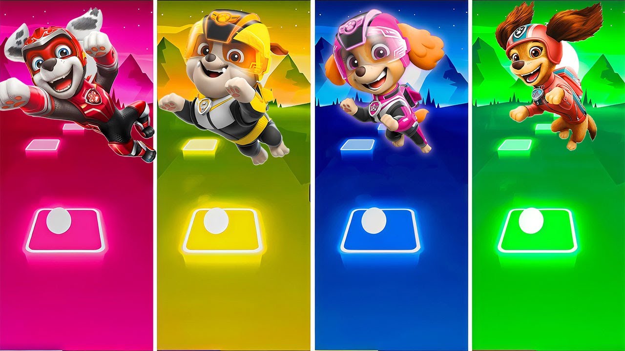 Marshall VS Rubble Paw Patrol VS Ryder Paw Patrol VS Paw Patrol - Tiles Hop EDM Rush
