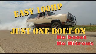 Holley Sniper Equipped Dodge Ramcharger 4X4 gains 100hp the easy way, with one simple bolton!