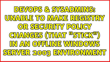 Unable to make registry