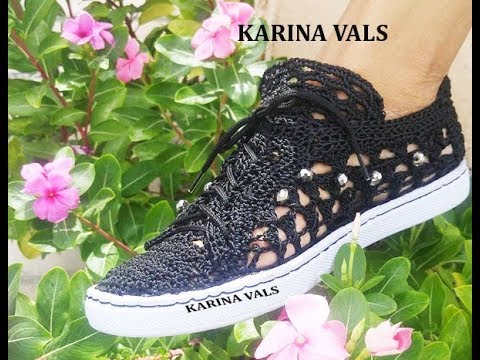 tenis a crochet para dama