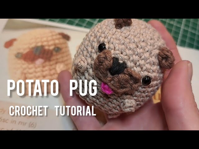 Tiny Potato Pug amigurumi free crochet