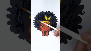 Peekaboo Girl Glitter Afro Hairstyle