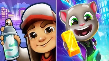 Subway surfer VS Talking tom gold run new update android ios gameplay 