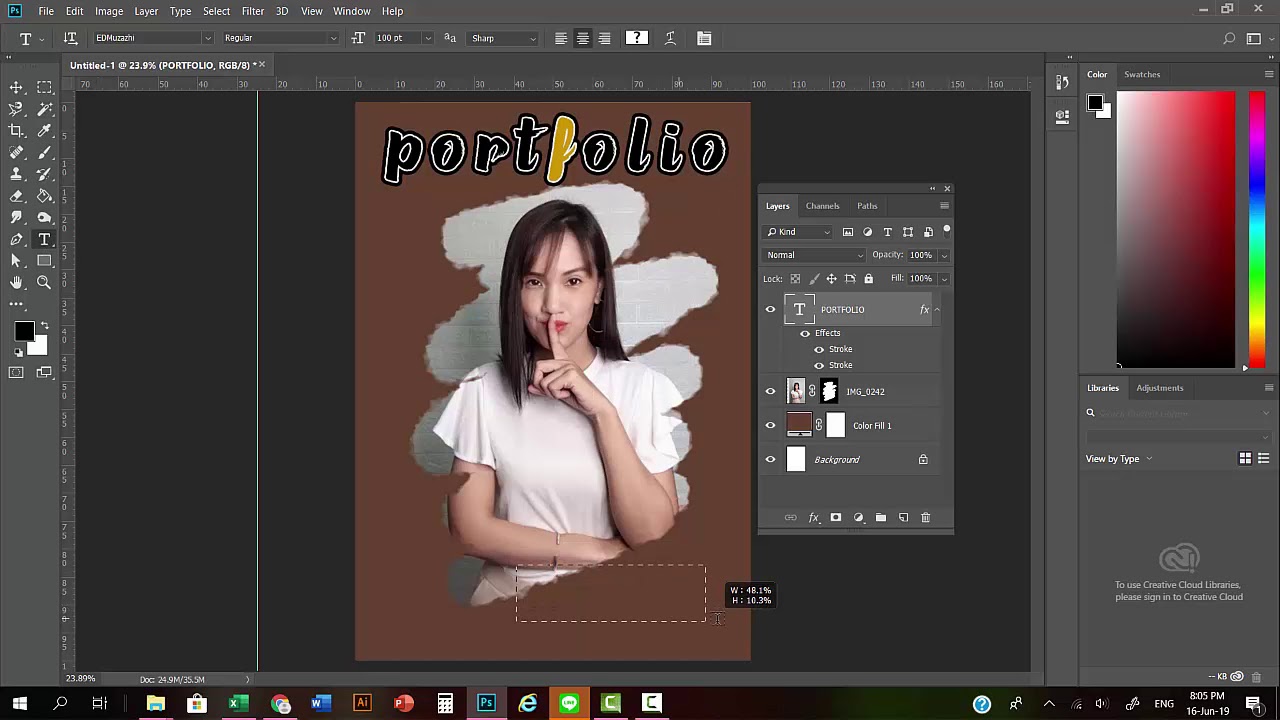 สอนทำปกPortfolio แบบลบบางส่วน ด้วย Photoshop By VNUUMAI