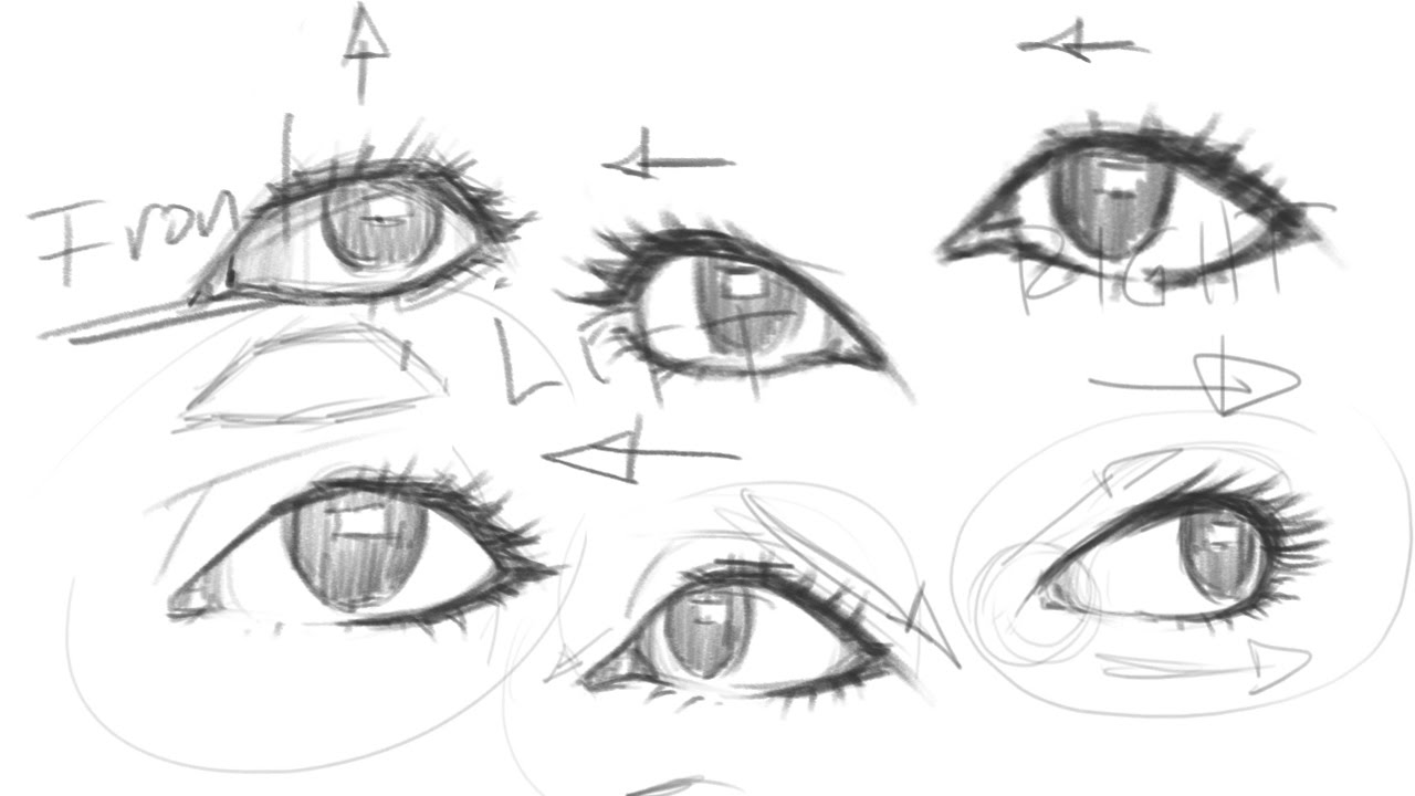 Learn How To Draw Bold 3/4 View Anime Girl Eyes