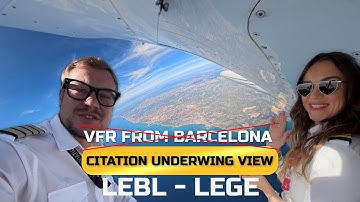 CESSNA CITATION ULTRA | LEBL to LEGE | UNDERWING VIEW