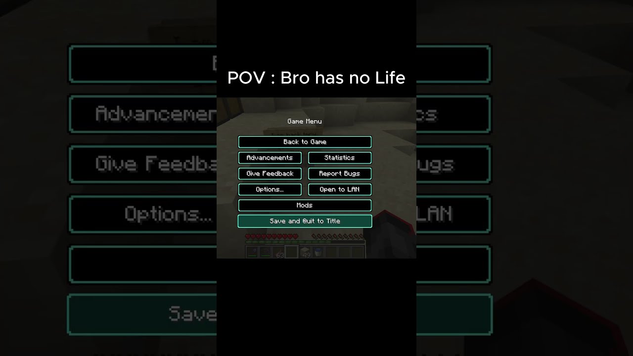 POV Bro Has No Life Shorts Minecraft Funny