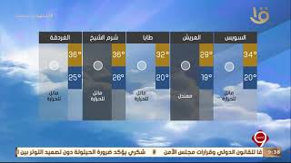 نشرة التاسعة| بيان بدرجات الحرارة المتوقعة غدا